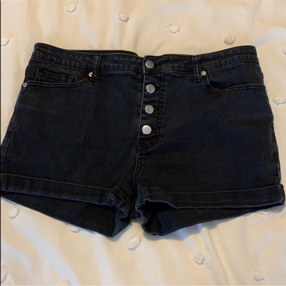 Black Denim Shorts